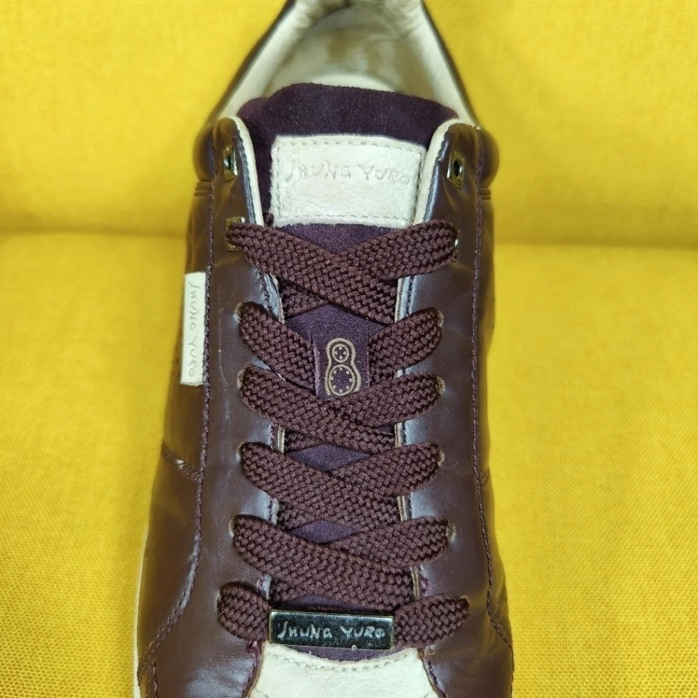 Jhung Yuro Exotic Leather Casual Grey Burgundy Sneakers Men's Shoes Size 11